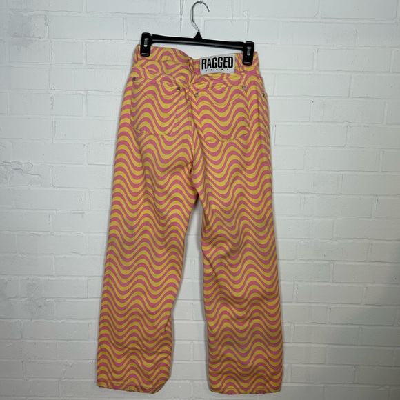 The Ragged Priest Sold Out Pink and Yellow Zig Zag Print Jeans - Picture 7 of 8